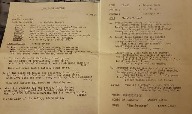 St Barbara's Teen Group service (June 1975)